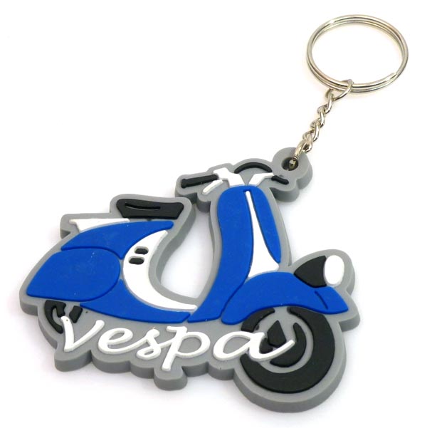 Schlüsselanhänger VESPA, Lampe unten, blau.